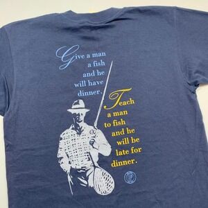Vintage Go Fish Fishing T-shirt Size Large